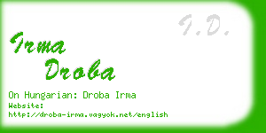 irma droba business card